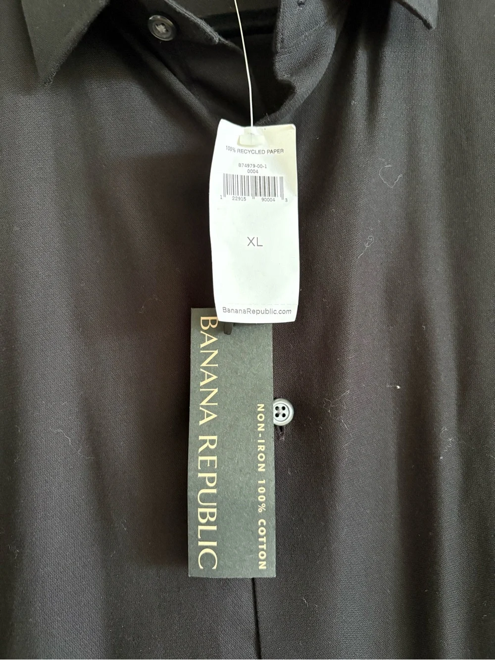 Banana Republic Black Long-Sleeve Dress Shirt